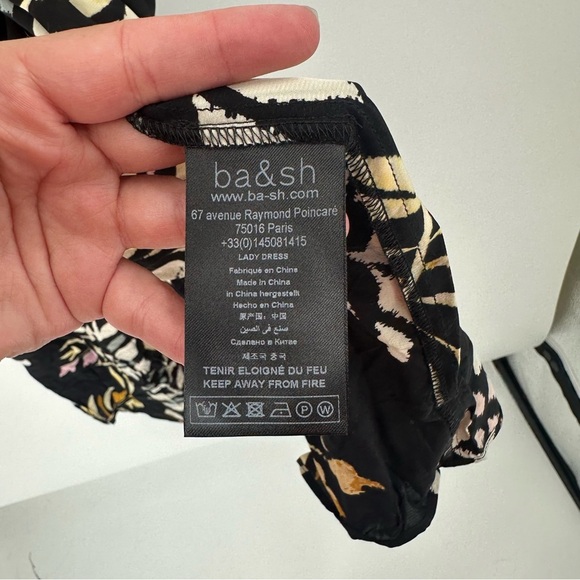 Ba&Sh Crissy Wrap Dress - Black Floral Dress Size Medium ASO - Picture 6 of 8